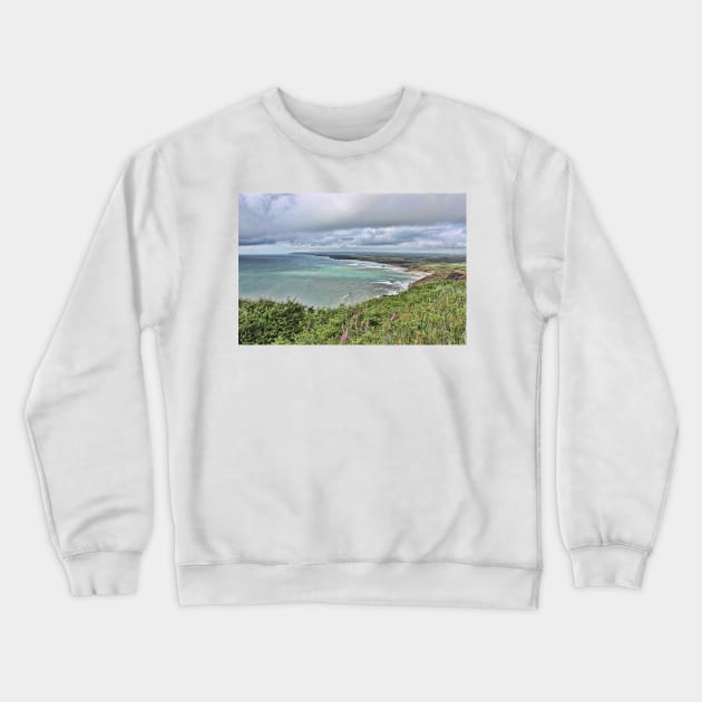 Widemouth Bay in North Cornwall Crewneck Sweatshirt by avrilharris